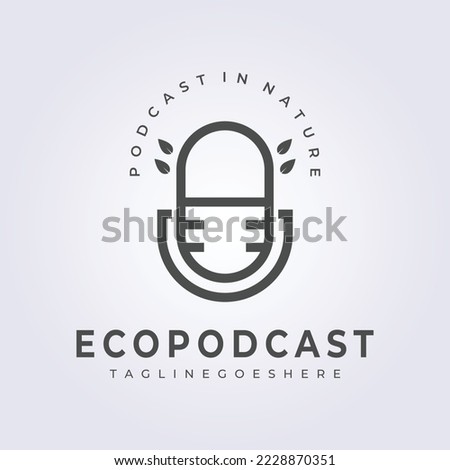eco podcast environment speaking logo vector illustration design