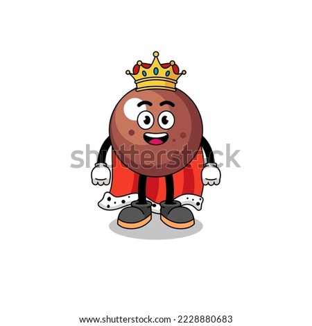 Mascot Illustration of chocolate ball king , character design