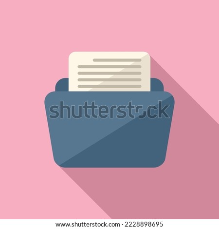Folder message icon flat vector. Note article. Documet office