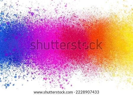 Colorful paint splashes, explosion of colored powder on white background, multicolor palette, color drops, watercolor paint background, paint spray