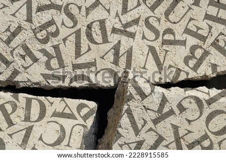Creative and modern background with letters.	
