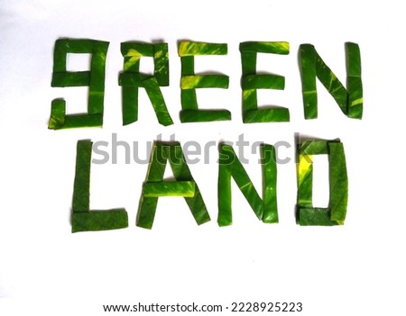 Beautiful green land leaf set font perfect for branding or words mark design on white background.