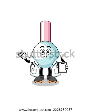 Cartoon mascot of cotton bud doctor , character design