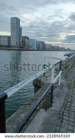 Riverside picture of River Liffey and Dublin skyline