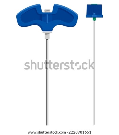 Biopsy needle kit - tool for procedure to obtain a sample of cells from body, for laboratory testing and cancer screening Royalty-Free Stock Photo #2228981651