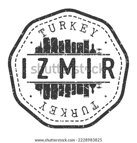 Izmir, Turkey Stamp Skyline Postmark. Silhouette Postal Passport. City Round Vector Icon. Vintage Postage Design.