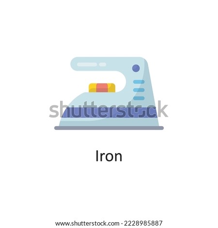 Iron Vector Flat Icon Design illustration. Housekeeping Symbol on White background EPS 10 File