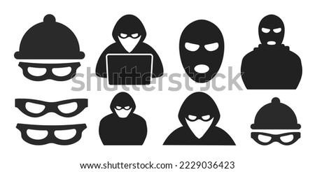 Thief with cap icon. Criminal, robber icon Royalty-Free Stock Photo #2229036423