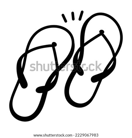 Download premium hand drawn icon of flip flops 