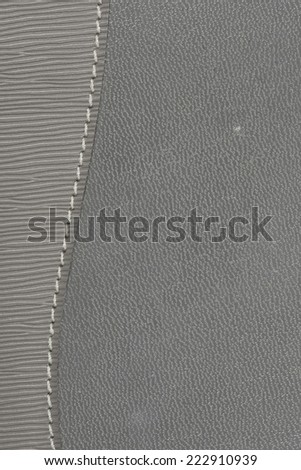 Closeup texture of leather with stitch