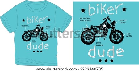 DUDE BIKER t shirt graphic design vector illustration \