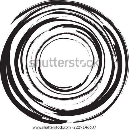 A swirling circular monochrome frame that looks like it was drawn with a paintbrush