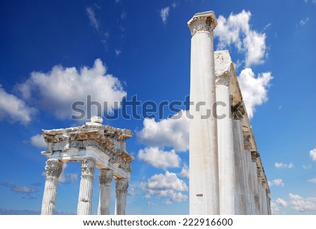 ruins in ancient city of Pergamon, Turkey 