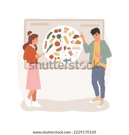 Nutrition and health isolated cartoon vector illustration. Medical education, food pyramid, learn healthy eating plate ingredients, teenagers diet choice, high school curriculum vector cartoon.