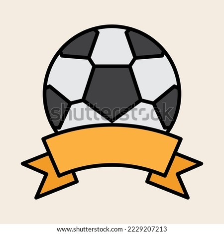 Ball icon with banner for live stream or match sign