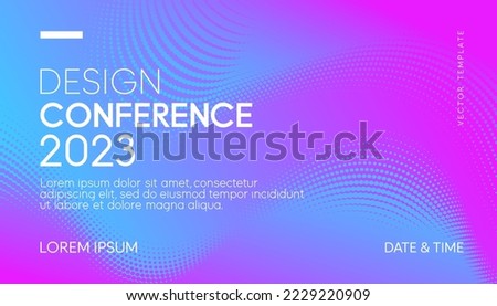 Abstract modern business conference design template with gradient halftone effect. Dynamic flyer layout. Vector, 2023-2024