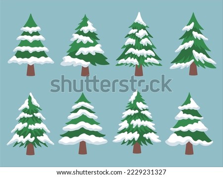 Christmas pine tree snow clip art