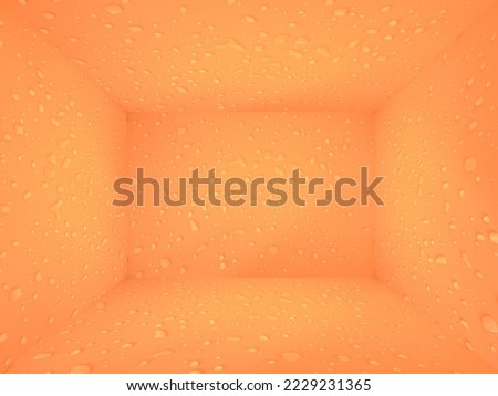 Calm orange background with water drop.