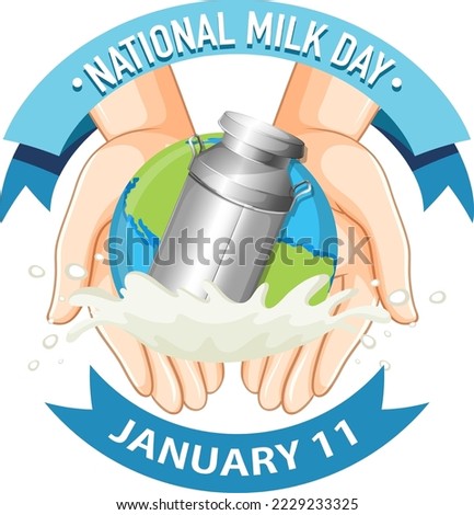 National milk day January icon illustration