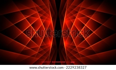 Abstract red crossed blur light and beams on black background. Vector illustration