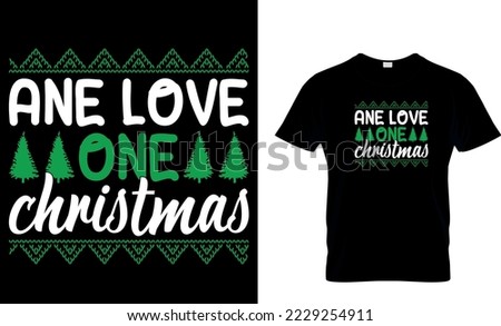 Ane love one christmas t-shirt design template