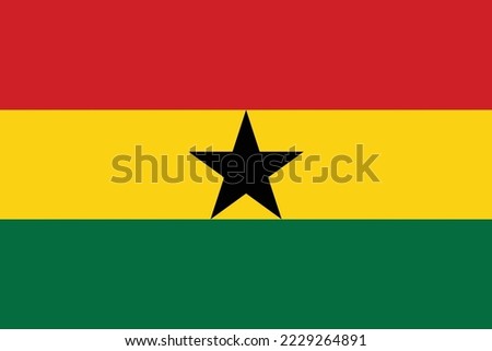 Flag of Ghana. Vector illustration, Ghana flag vector, National Flag of  Ghana.