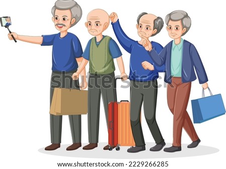 Group of senior people illustration