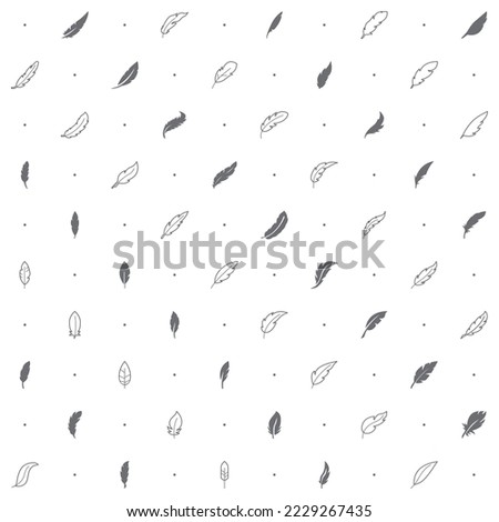 Seamless pattern with feather and wing icon on white background. Included the icons as pen, quill, floating, arrow design elements And Other Elements.