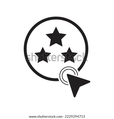 Cursor clicking rating stars icon design. isolated on white background. vector illustration