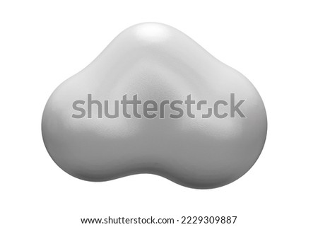 Minimal isolated 3d render white cloud illustration.