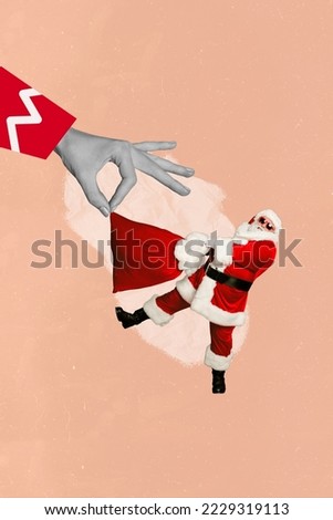Photo cartoon comics sketch picture of arm pulling gifts sack xmas grandfather isolated drawing background