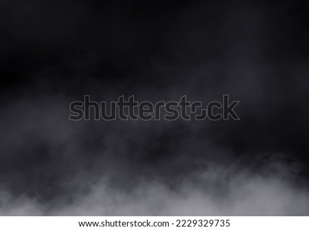 Smoke Overlay, fog Overlay. Isolated on black background . Misty fog effect texture overlays for text or space. Royalty-Free Stock Photo #2229329735