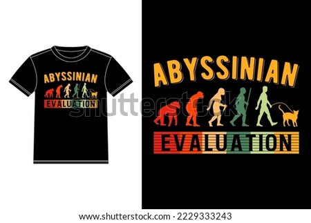 Abyssinian Cat Evaluation T-shirt Design template, Abyssinian Cat on Board, Car Window Sticker Vector for cat lovers, Black on white apparel design
