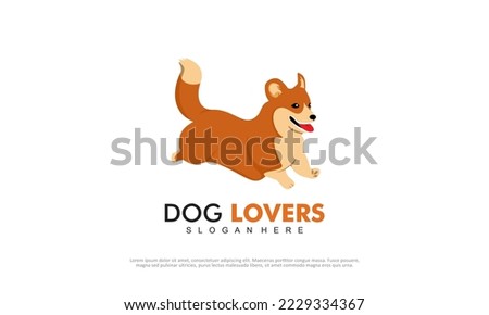 dog lover logo, running puppy illustration | vectors