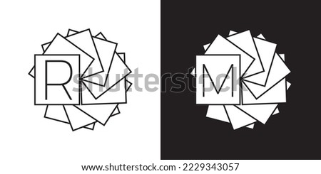 Geometrical abstract logos. Isolated on White background