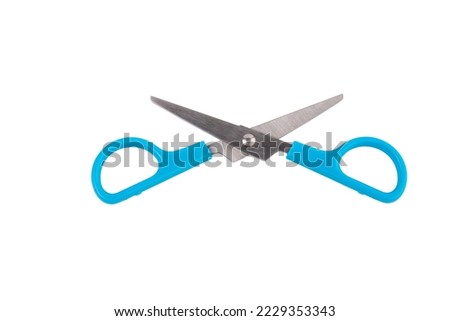 office stationery scissors cutting on white background isolation