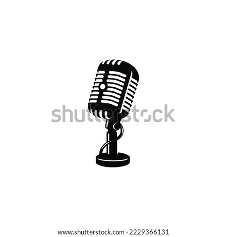 Microphone simple flat icon vector