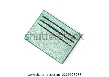 Wallet from Stingray Fish Skin. Luxury Manta Skin Fish Wallet. Photo isolated on White Background