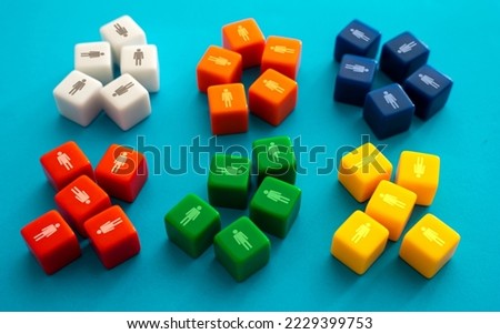 People are divided into groups according to characteristics. Organize teams. segmentation and marketing. Polls and statistics. Research results. Separation by feature. Social groups, sociology. Royalty-Free Stock Photo #2229399753