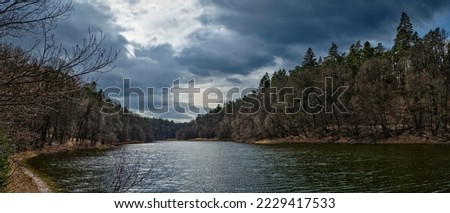 Dramatic sky over lake "Grosser Lattsee" in Brandenburg - panorama from 7 pictures