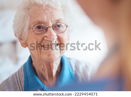 Senior woman, optician and vision glasses in eye care exam, glaucoma wellness check or medical insurance routine. Smile, happy or retirement elderly with optometrist for healthcare prescription frame Royalty-Free Stock Photo #2229454071