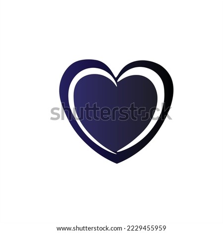 Blue heart vector design logo template. Vector illustration