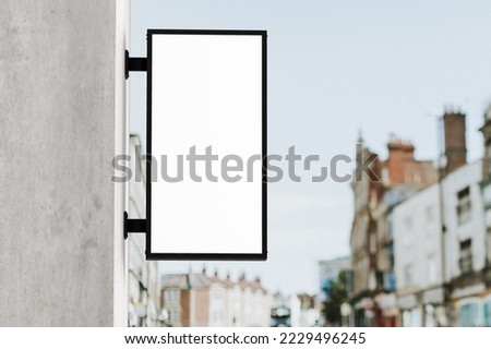 Wall sign mockup, 3D transparent design Royalty-Free Stock Photo #2229496245