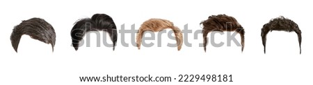 Set of fashionable man's hairstyles for designers isolated on white Royalty-Free Stock Photo #2229498181
