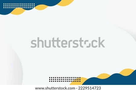 Abstract blank background with yellow and blue colored curves and grey swoosh. Suitable for presentation, cover, template, backdrop, and wallpaper.