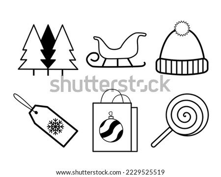 Christmas theme vector icon isolated on white background, vector illustration
