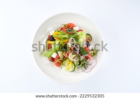 greek salad on the white background