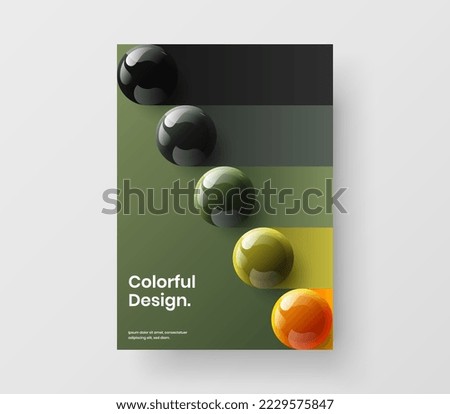Fresh presentation A4 design vector template. Premium 3D balls handbill layout.