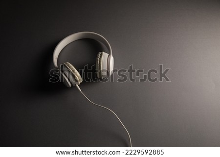 Large modern headphones on the table
