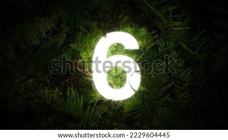 Jungle number 6 six neon sign in the night Royalty-Free Stock Photo #2229604445